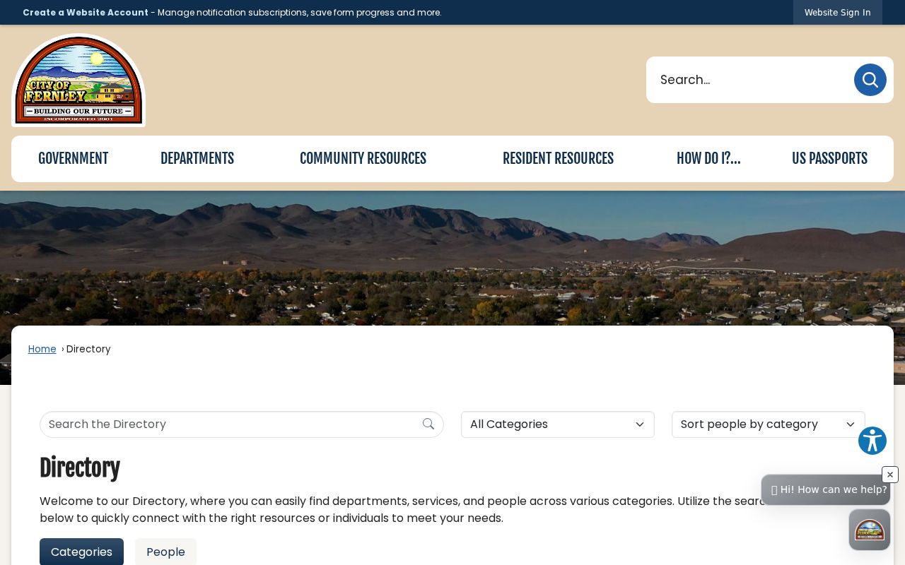 Fernley residents directory city staff directory search fields