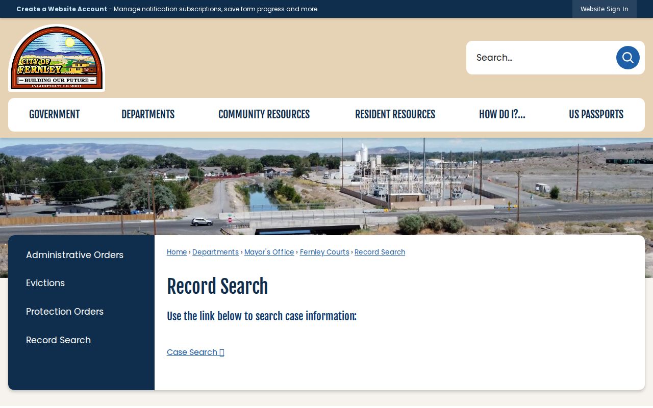 Fernley resident lookup municipal court record-search handoff